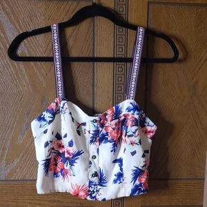 Rewind Tropical Floral Crop Top